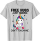 Free hugs just kidding don't touch me unicorn T-Shirt - T-Shirt | Ash