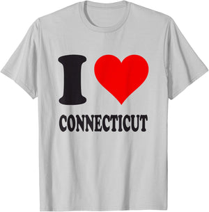 I Love Connecticut T-Shirt - T-Shirt | Ash