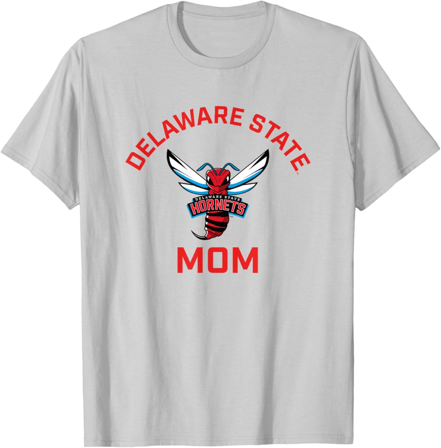 Delaware State University DSU Hornets Arched Mom T-Shirt - T-Shirt | Ash