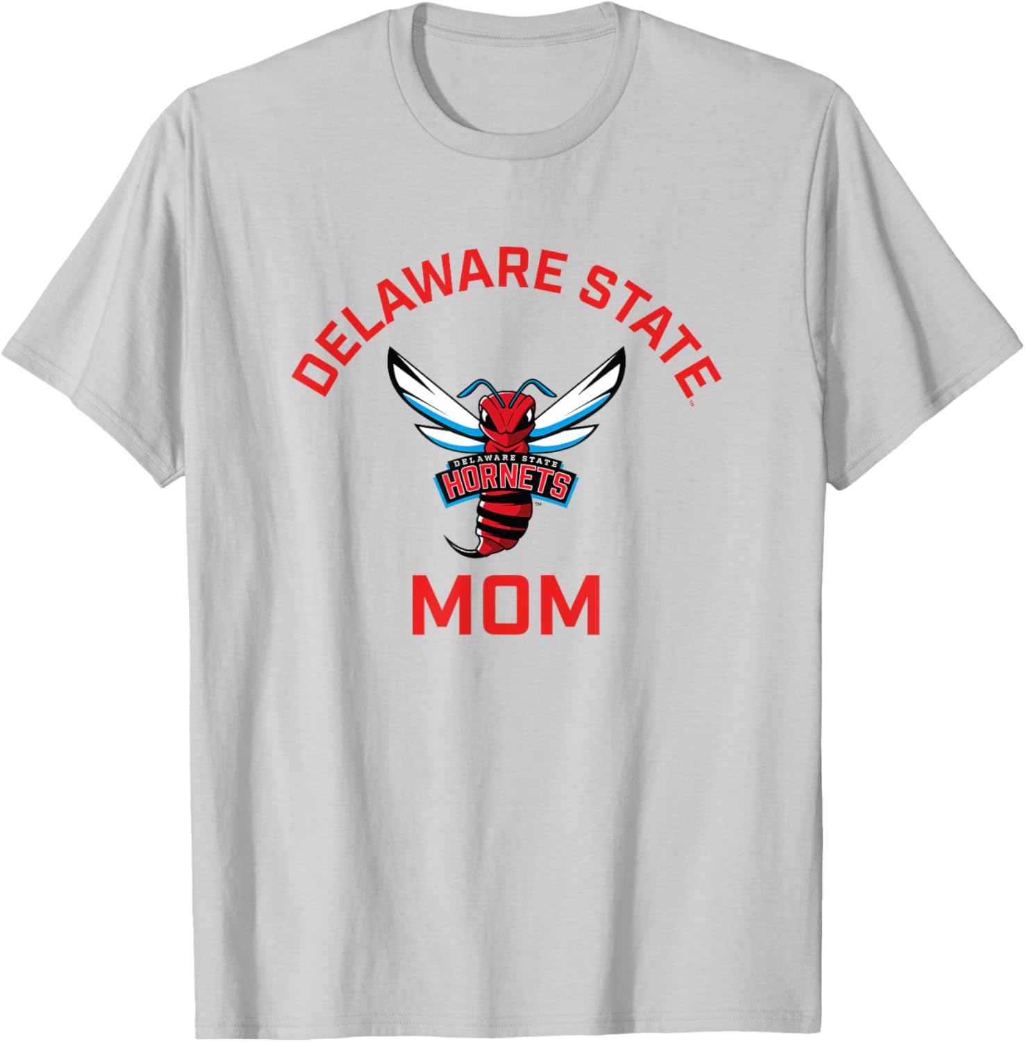 Delaware State University DSU Hornets Arched Mom T-Shirt - T-Shirt | Ash