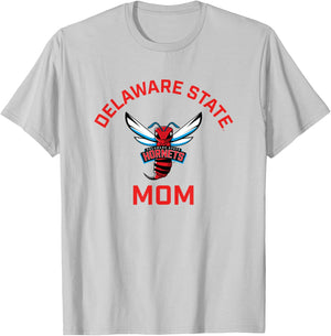 Delaware State University DSU Hornets Arched Mom T-Shirt - T-Shirt | Ash