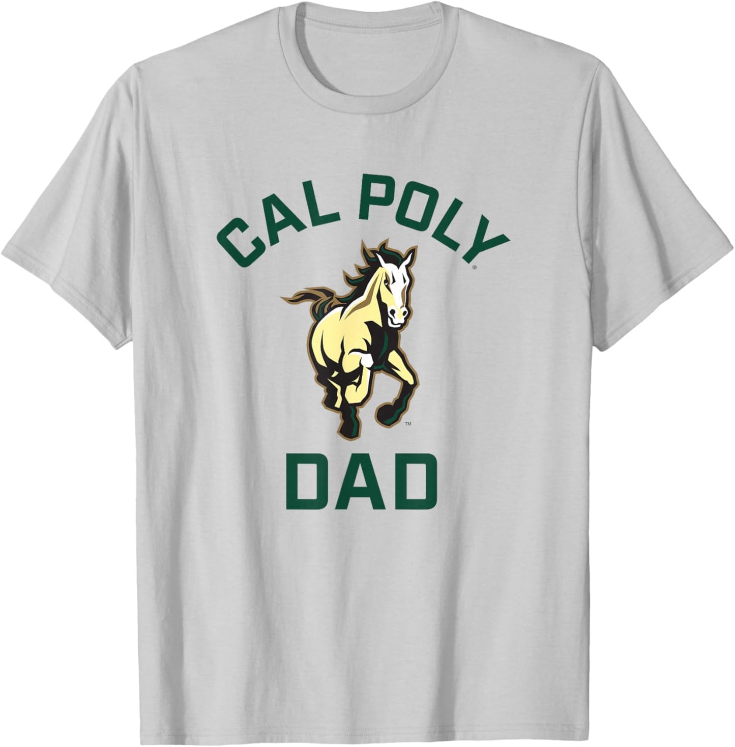 Cal Poly Mustangs Arched Dad T-Shirt - T-Shirt | Ash