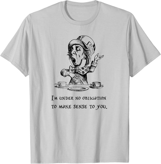 Mad Hatter Quote T-Shirt - T-Shirt | Ash