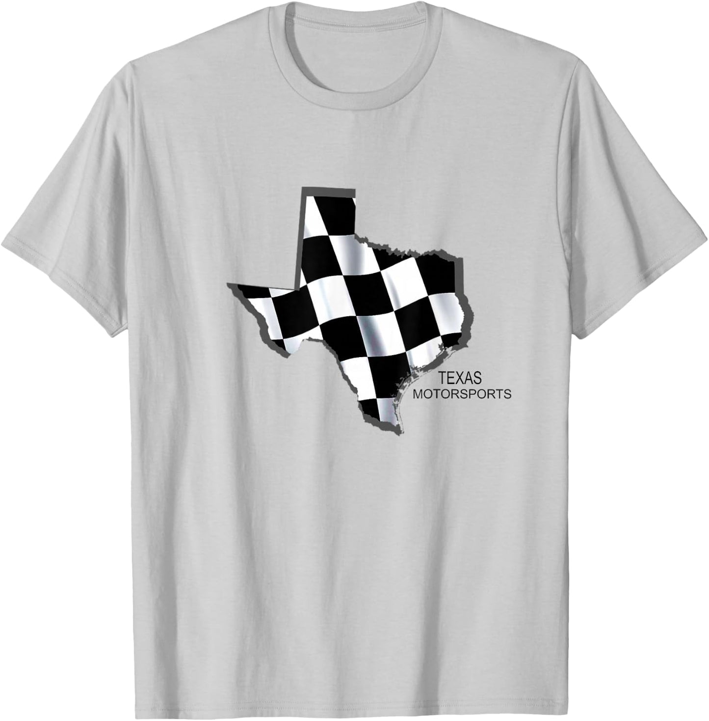 Texas Racing Speedway Checkered Race Flag T-Shirt - T-Shirt | Ash