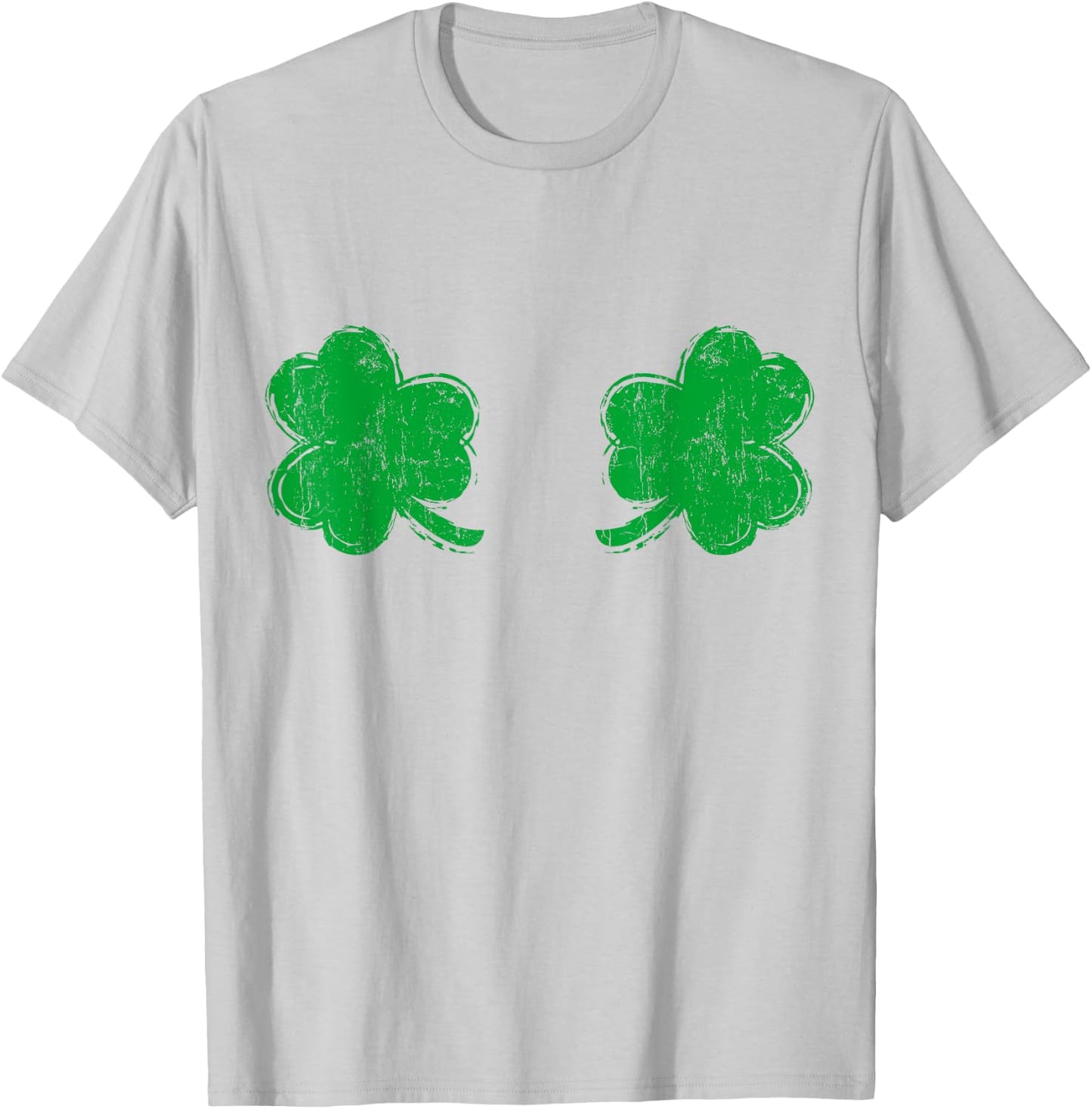 Shamrock Boobs Irish Boobies St Patricks Day Shirt T-Shirt - T-Shirt | Ash