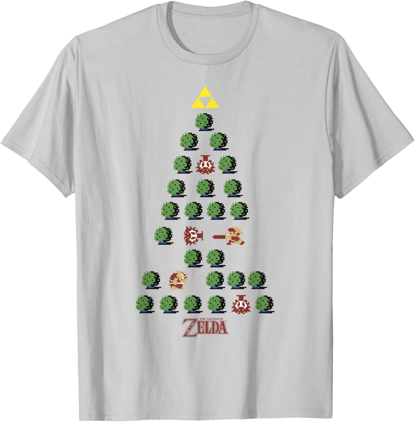 The Legend of Zelda 8-Bit Christmas Tree T-Shirt - T-Shirt | Ash