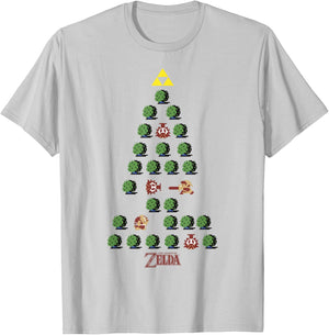 The Legend of Zelda 8-Bit Christmas Tree T-Shirt - T-Shirt | Ash