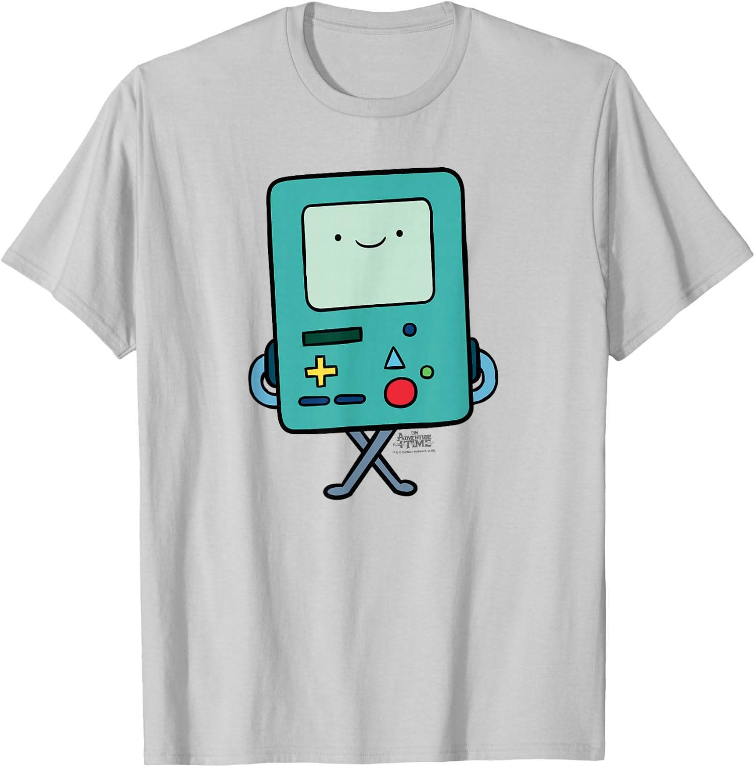 Cartoon Network Adventure Time BMO - Men's White Small Classic Fit Short Sleeve Cotton 60% Polyester 40% Modern Cartoon T-Shirt - T-Shirt | Ash