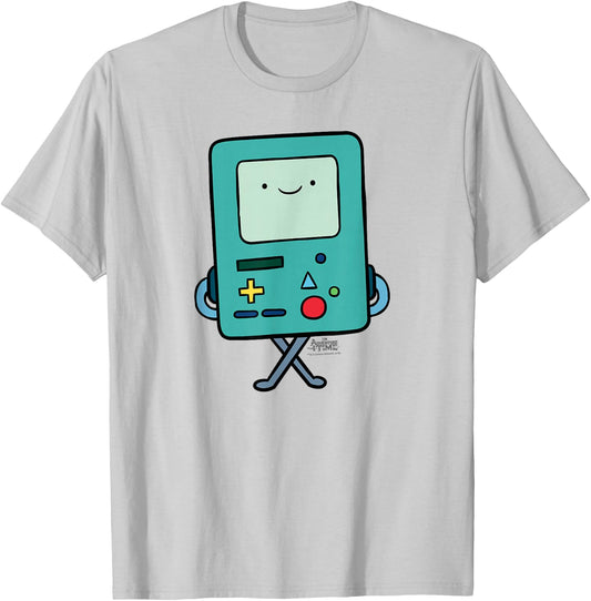 Cartoon Network Adventure Time BMO - Men's White Small Classic Fit Short Sleeve Cotton 60% Polyester 40% Modern Cartoon T-Shirt - T-Shirt | Ash