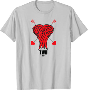 The Walking Dead Daryl Heart Wings T-Shirt - T-Shirt | Ash