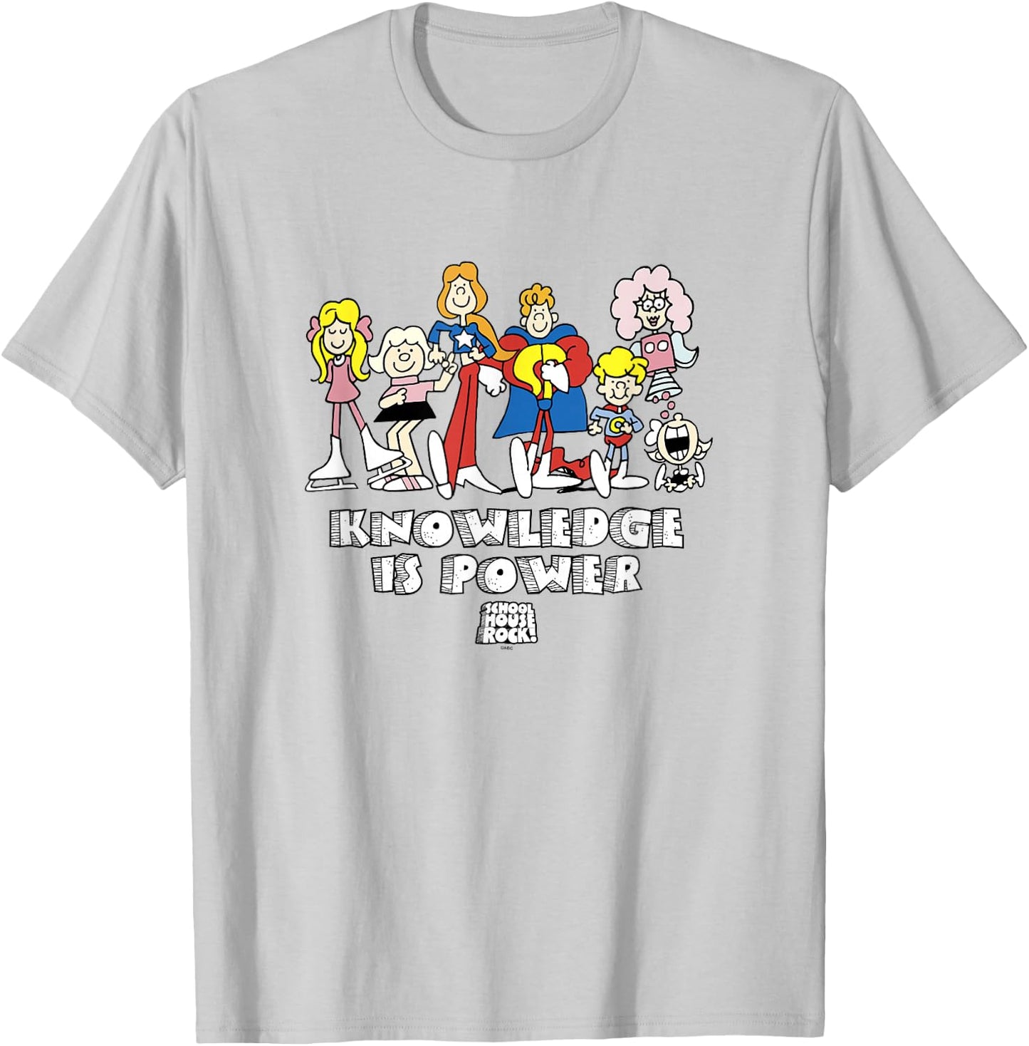 Schoolhouse Rock! Favorite Characters Knowledge is Power T-Shirt - T-Shirt | Ash