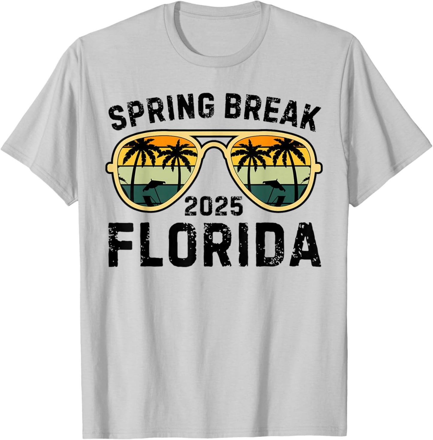 Spring Break Florida 2025 Family Vacation Matching Retro T-Shirt - T-Shirt | Ash
