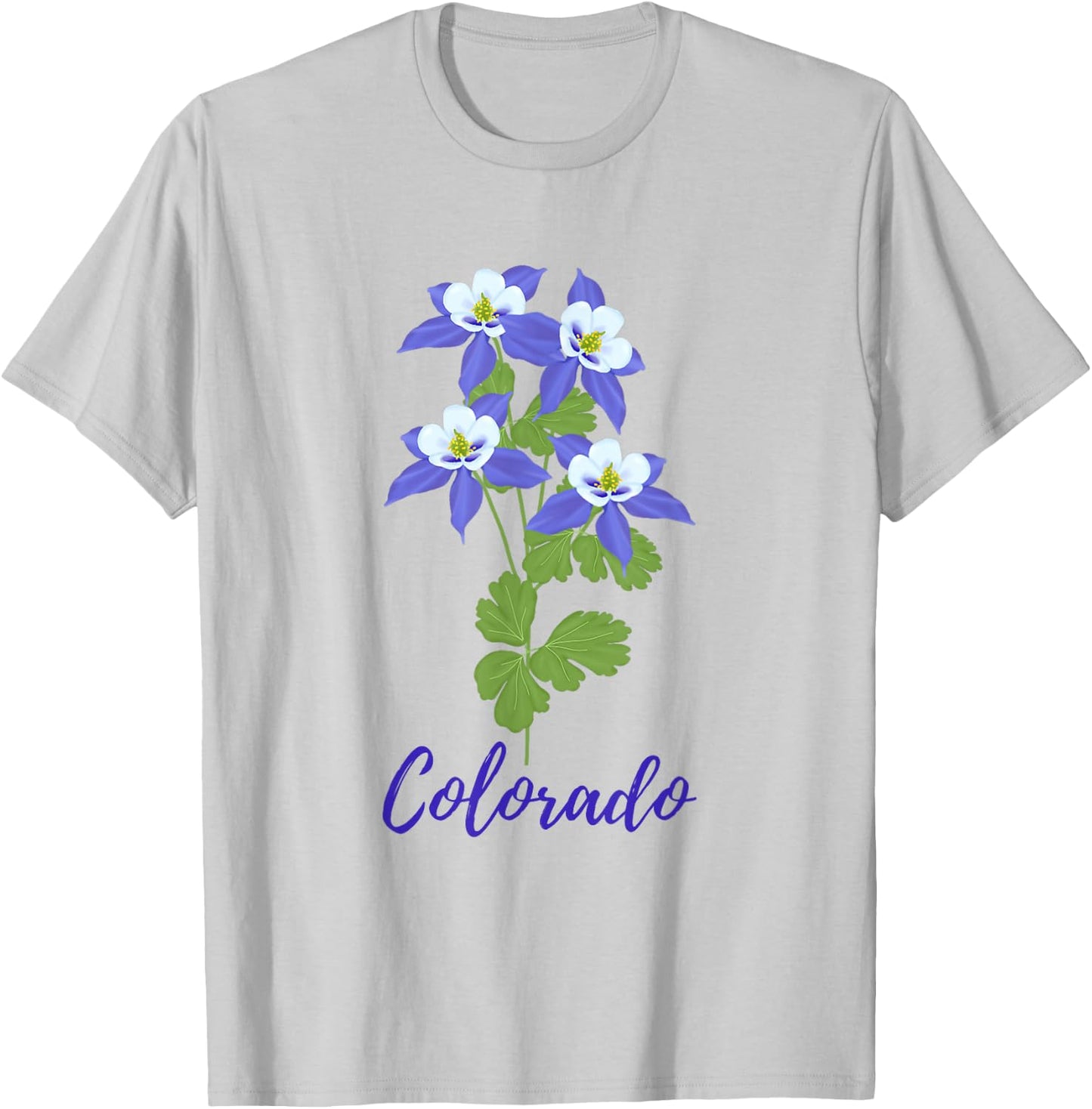 Colorado Columbine Flower Wildflower Nature Hiking Travel T-Shirt - T-Shirt | Ash