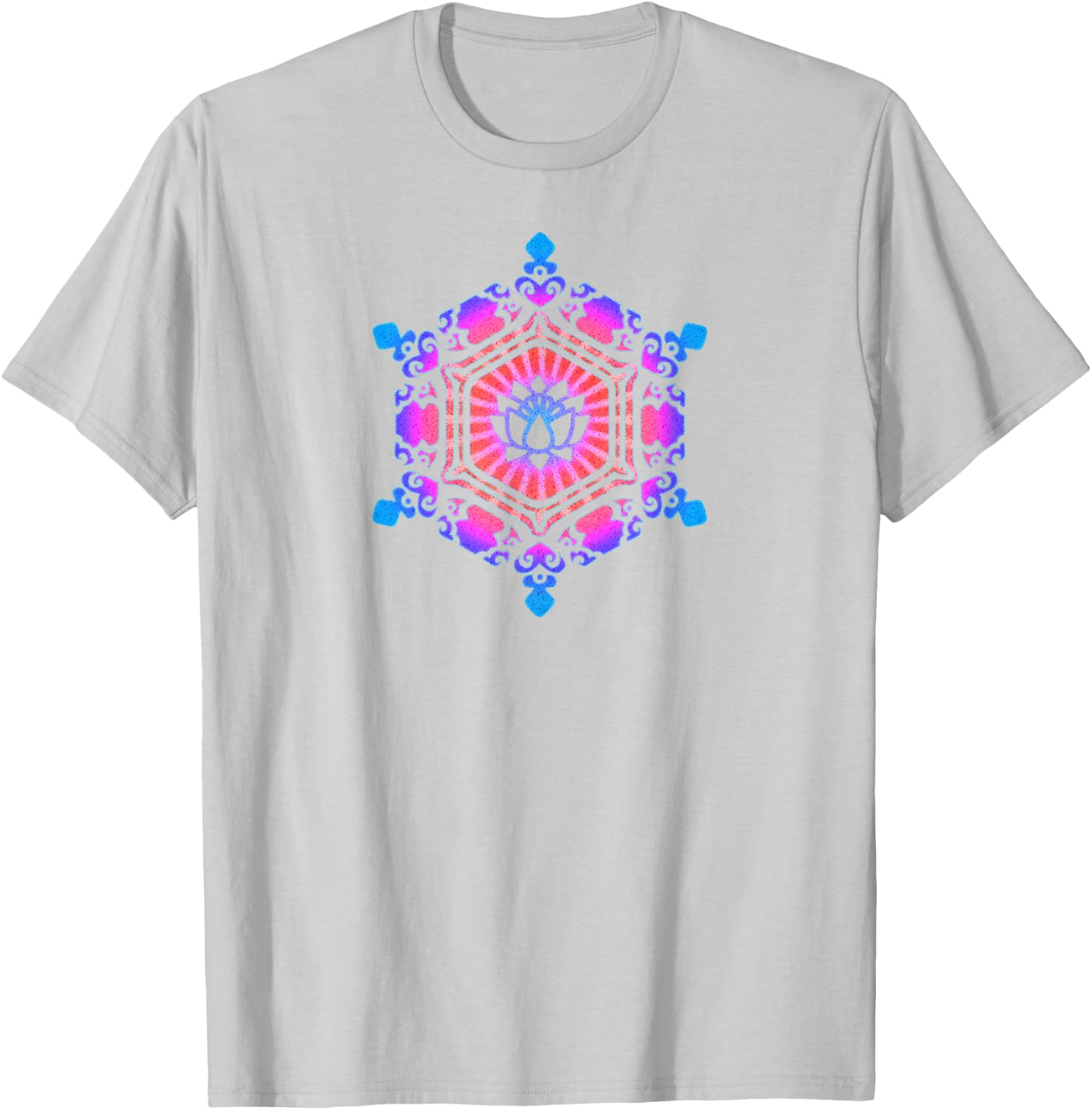 Water crystal, love, lotus flower, yoga, symbol, buddhism T-Shirt - T-Shirt | Ash