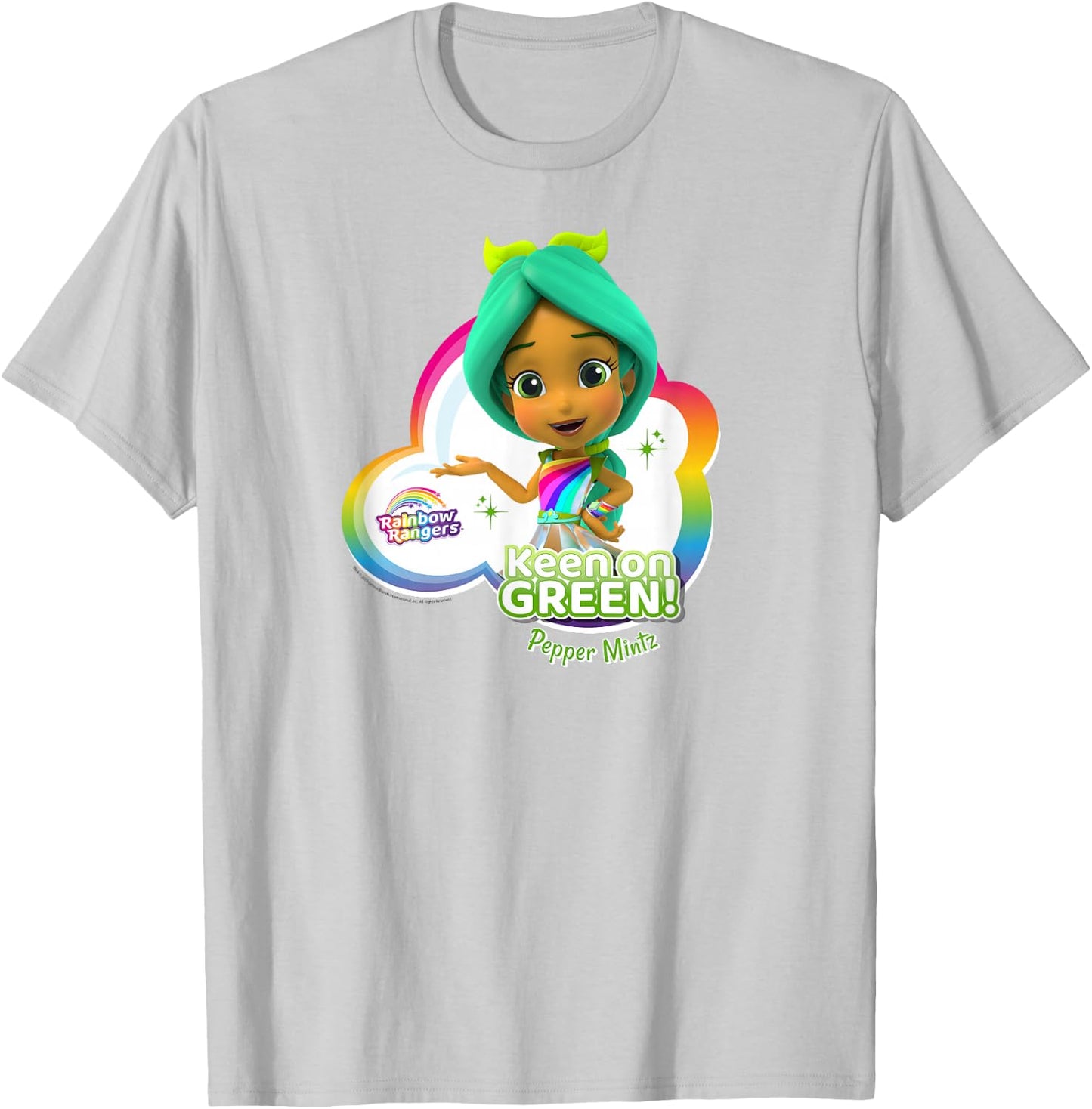 Rainbow Rangers Pepper Mintz "Keen on Green!" T-Shirt - T-Shirt | Ash