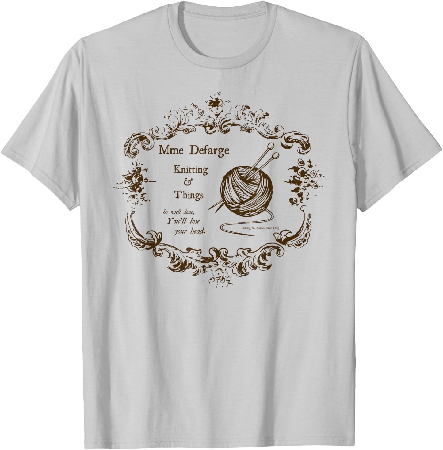 Madame Defarge's Knitting T-Shirt - T-Shirt | Ash