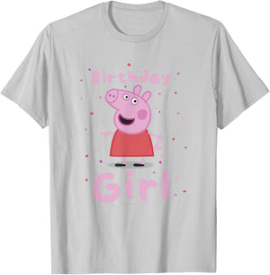 Peppa Pig Birthday Girl Pink Celebration Lyrics T-Shirt - T-Shirt | Ash