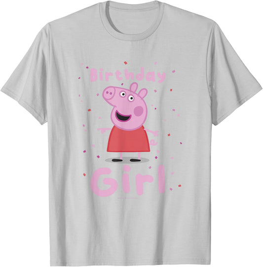Peppa Pig Birthday Girl Pink Celebration Lyrics T-Shirt - T-Shirt | Ash