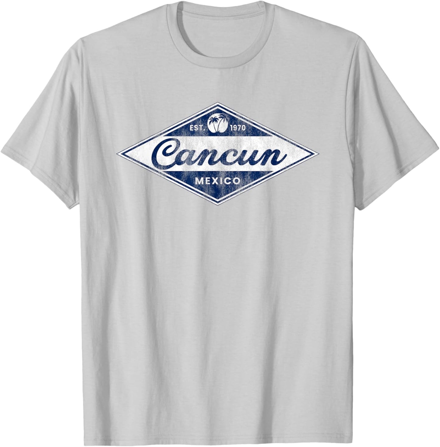 Vintage Cancun Palm Trees retro 70s Surfer Mexican Vacation T-Shirt - T-Shirt | Ash