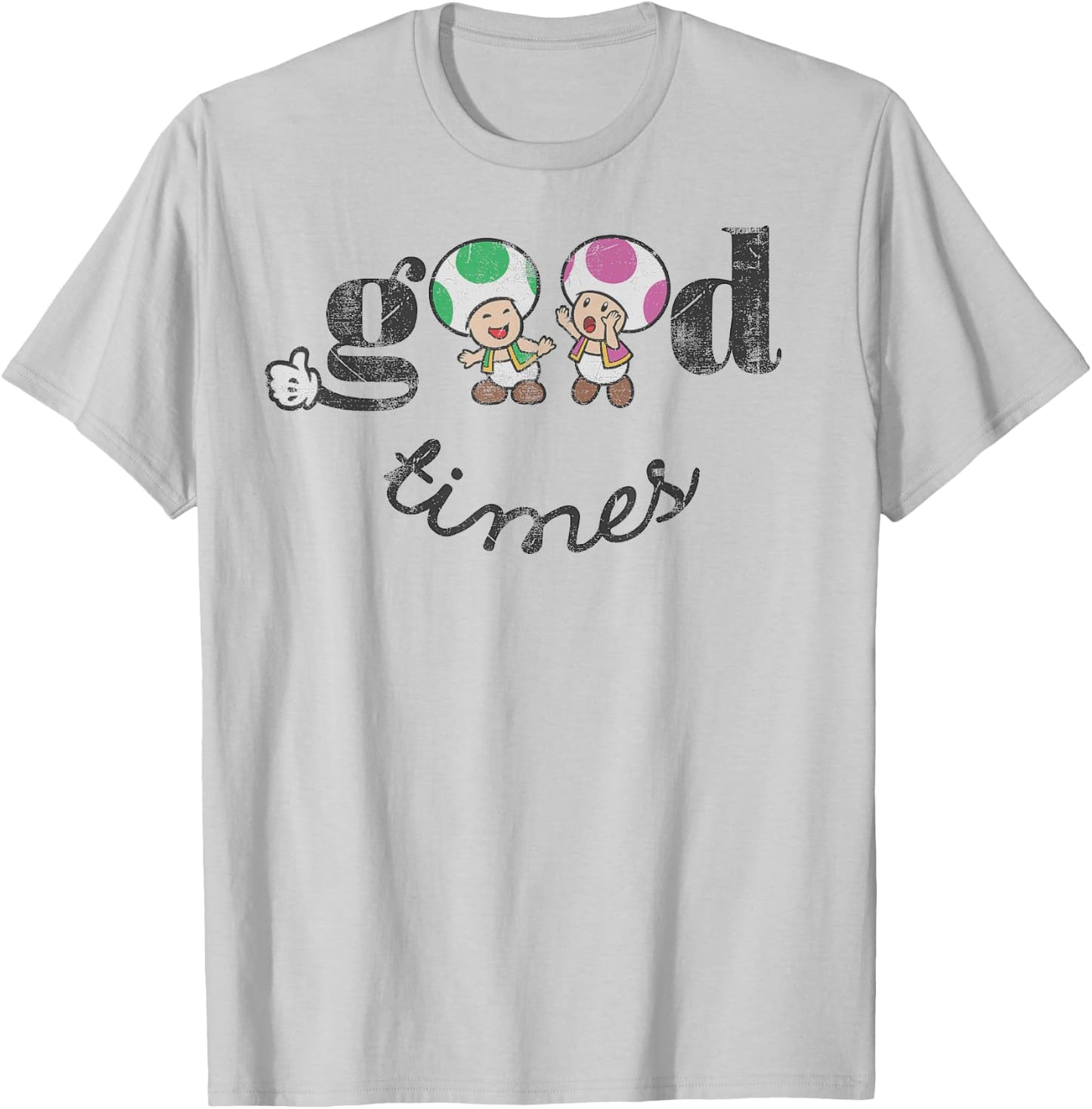 Super Mario Toad & Toadette Good Times T-Shirt - T-Shirt | Ash