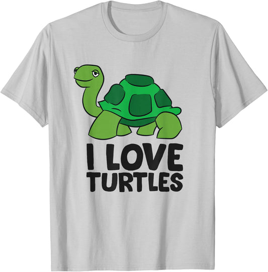 Love Sea Turtles Gift I Love Turtles T-Shirt - T-Shirt | Ash