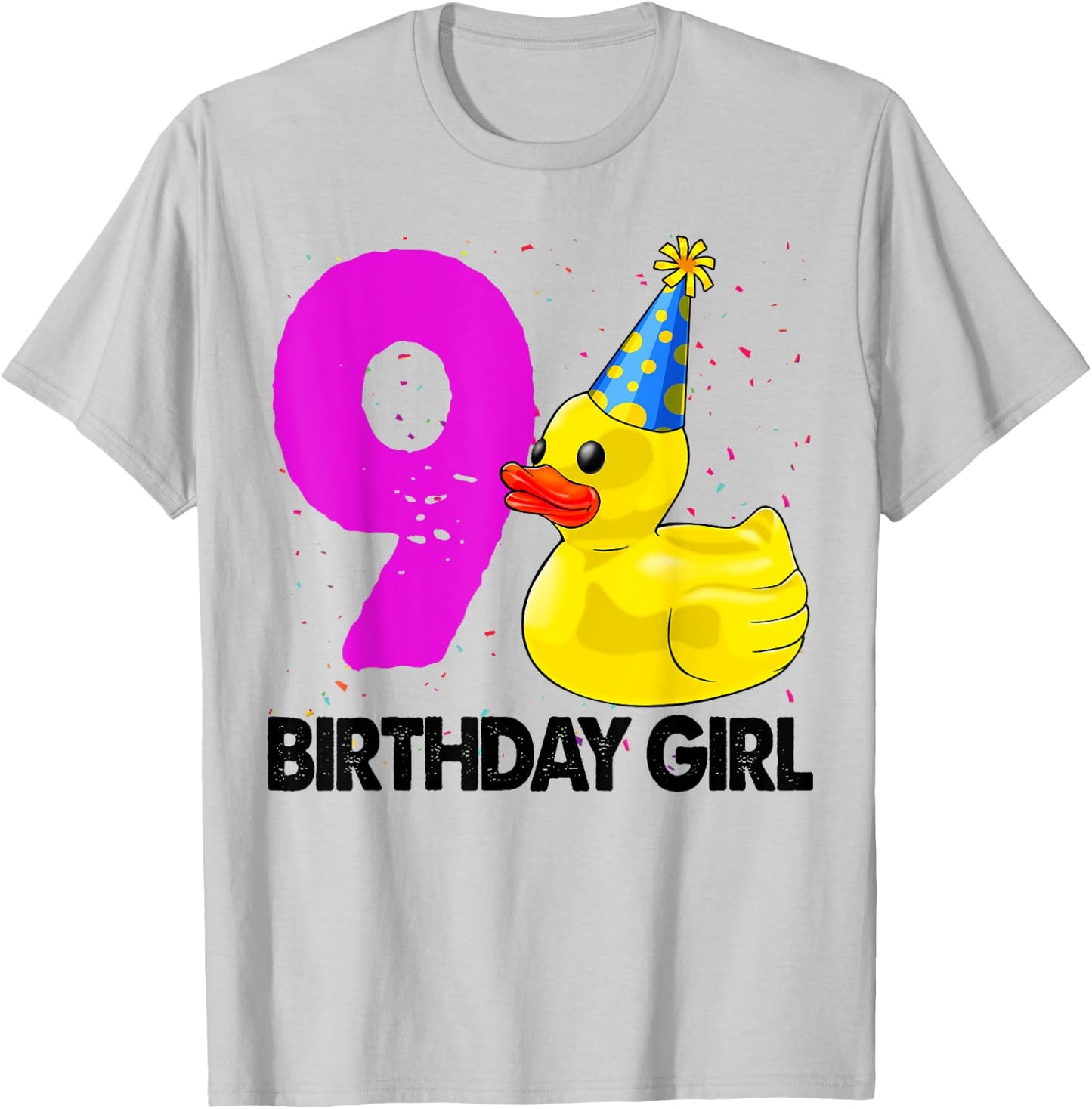 Funny Birthday Girl 9 Duck Shirt Women Duck Lovers T-Shirt - T-Shirt | Ash