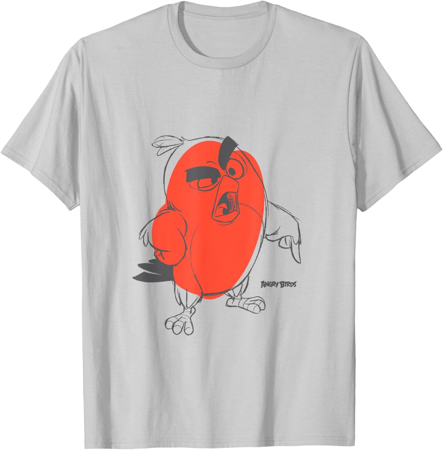 Angry Birds Red Character Sketch Official Merchandise T-Shirt - T-Shirt | Ash