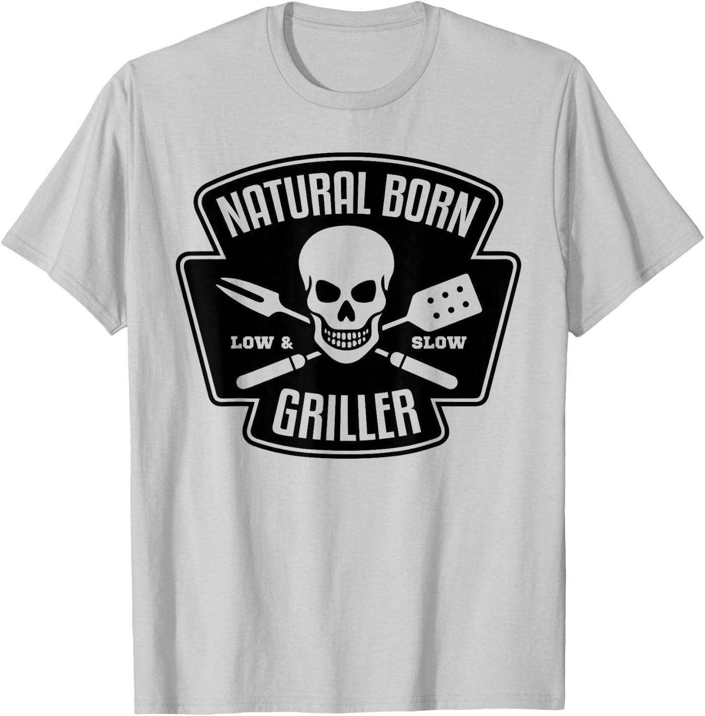 Barbecue Natural Born Grillmeister Griller Grill Gift T-Shirt - T-Shirt | Ash