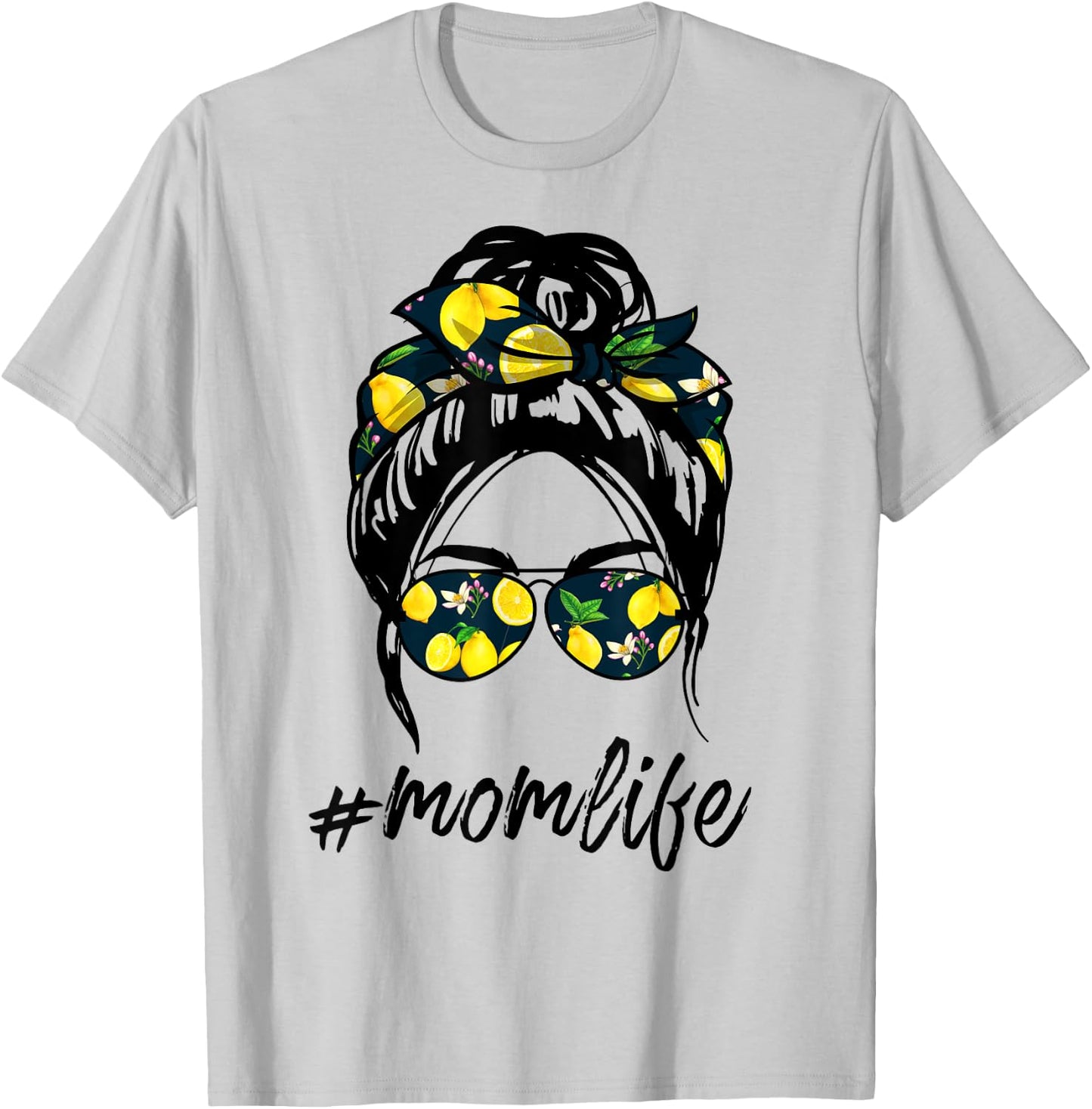 Mom Life shirts yellow lemon Sunglasses & Bandana T-Shirt - T-Shirt | Ash