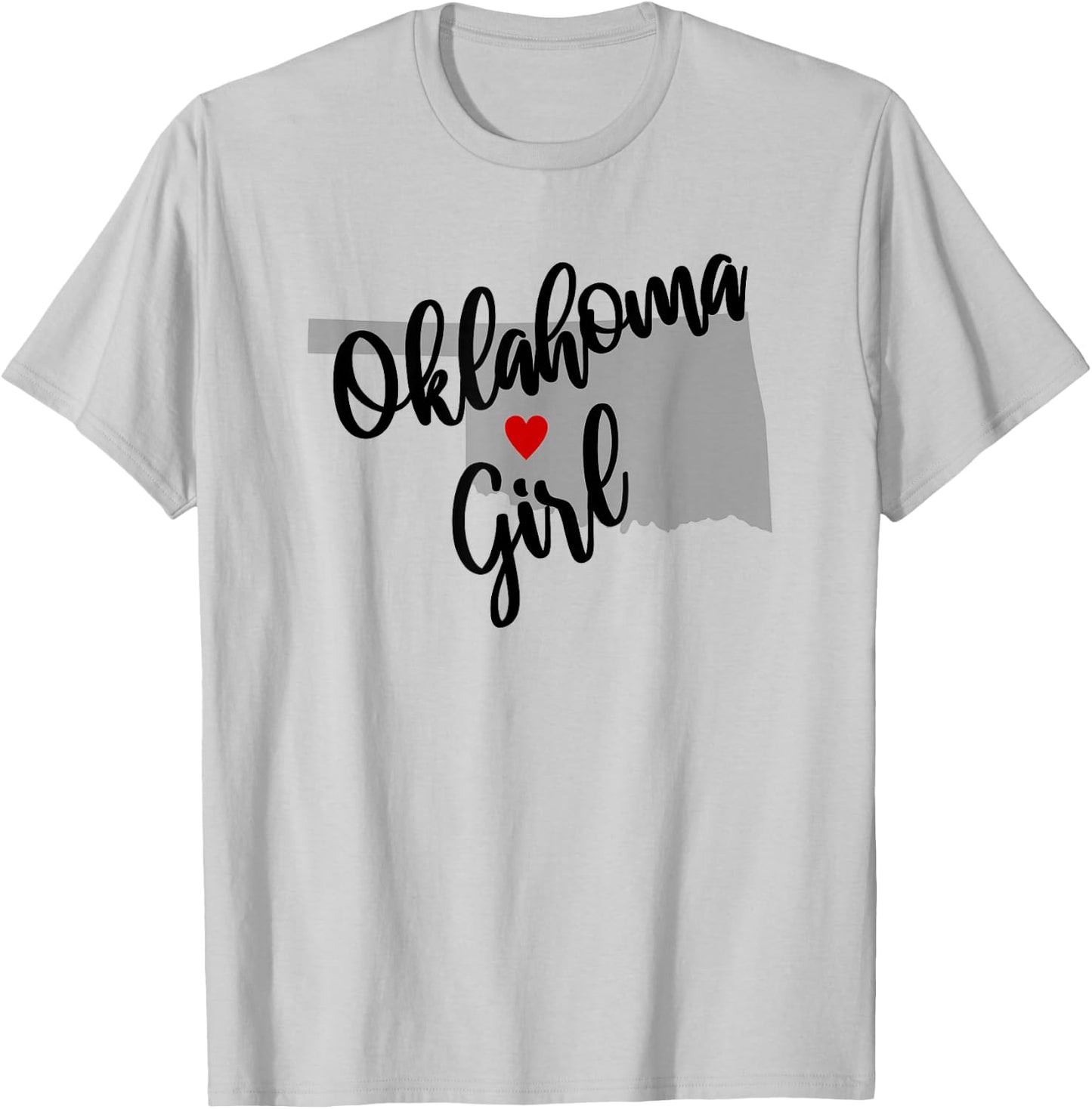 Oklahoma Girl Home State Cute Heart T-Shirt - T-Shirt | Ash