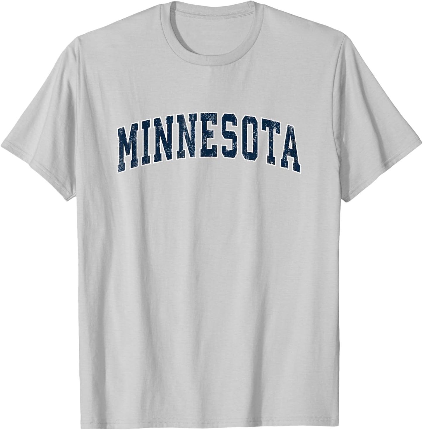 Minnesota MN Vintage Sports Design Navy Design T-Shirt - T-Shirt | Ash