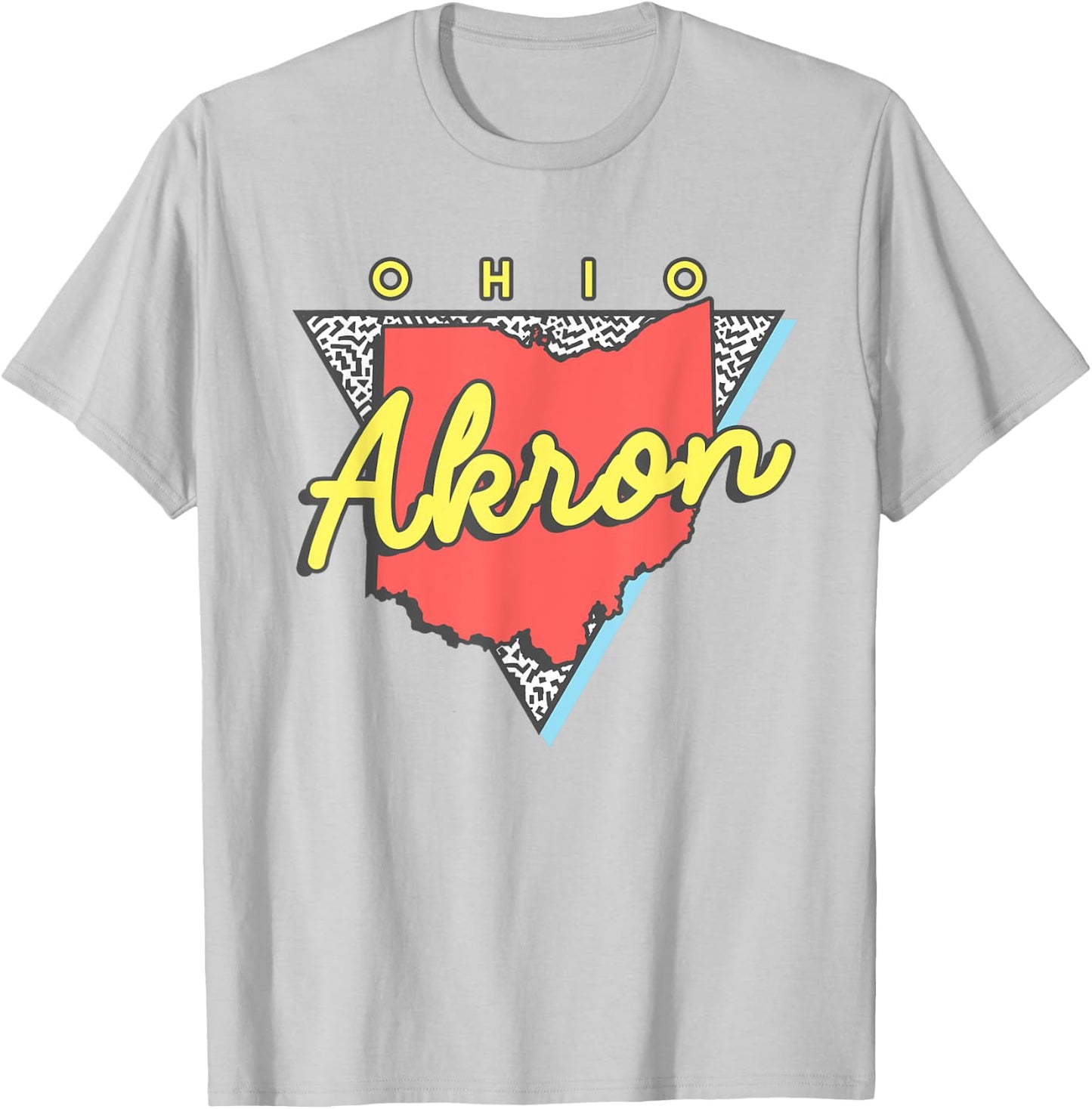 Akron Ohio Retro Triangle OH City T-Shirt - T-Shirt | Ash