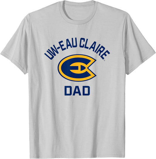 University of Wisconsin-Eau Claire Blugolds Arched Dad T-Shirt - T-Shirt | Ash