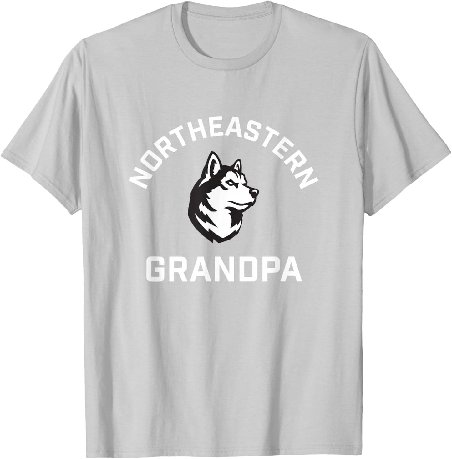 Northeastern University NEU Huskies Arched Grandpa T-Shirt - T-Shirt | Ash
