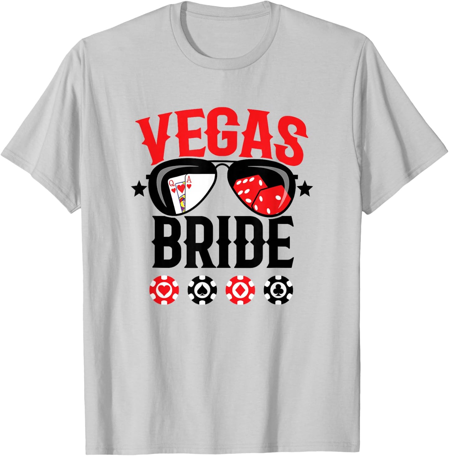 Vegas Wedding Bride - Married in Vegas - Bride Squad T-Shirt - T-Shirt | Ash