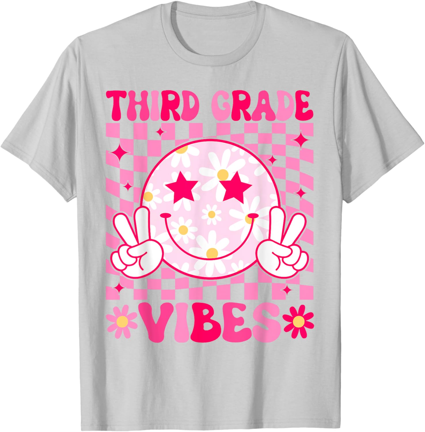 Third Grade Vibes Back To School 3rd Grade Teacher Students T-Shirt - T-Shirt | Ash