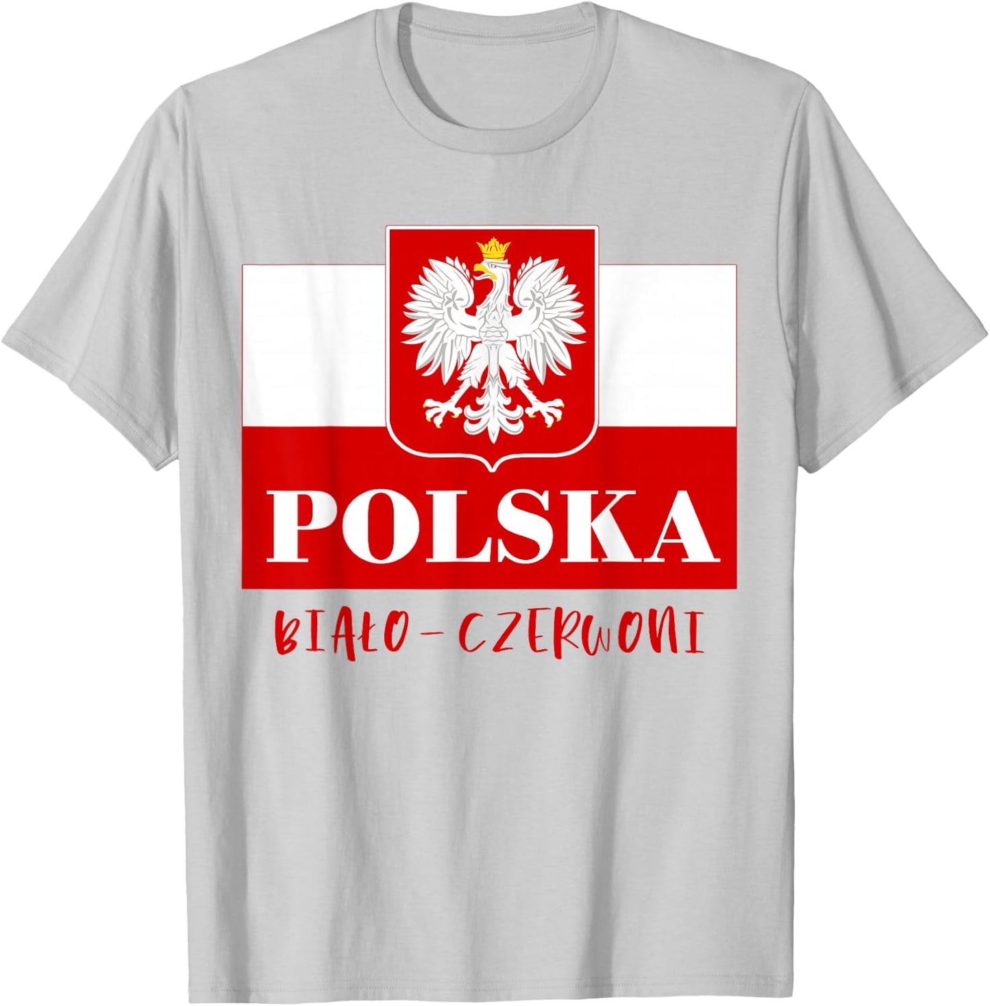 Polska Bialo-Czerwoni, Polish Flag Polish Emblem White Eagle T-Shirt - T-Shirt | Ash