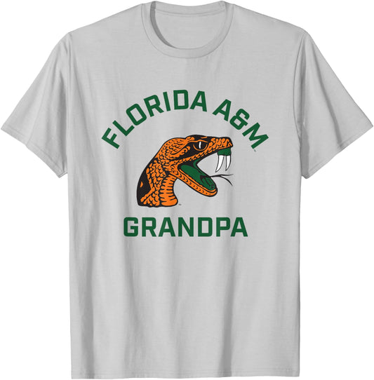 Florida A&M University FAMU Rattlers Arched Grandpa T-Shirt - T-Shirt | Ash