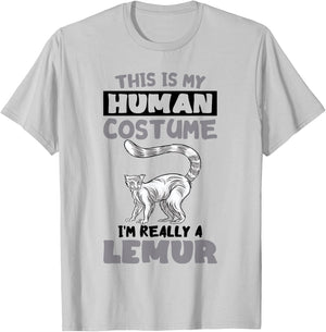 Human Costume Madagascar Animal Cute Lemur Monkey Lemur T-Shirt - T-Shirt | Ash