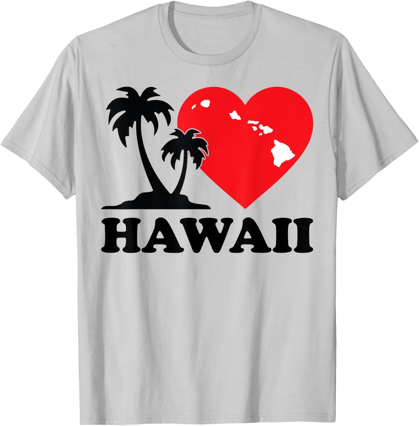 I love Hawaii Hawaiian heart palm Women Men Kids T-Shirt - T-Shirt | Ash
