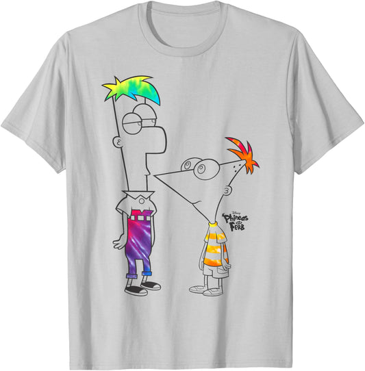 Disney Phineas And Ferb Boys Of Tie Dye T-Shirt - T-Shirt | Ash