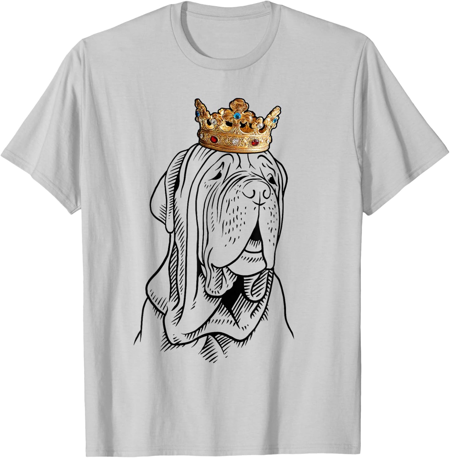 Neapolitan mastiff dog wears a crown T-Shirt - T-Shirt | Ash