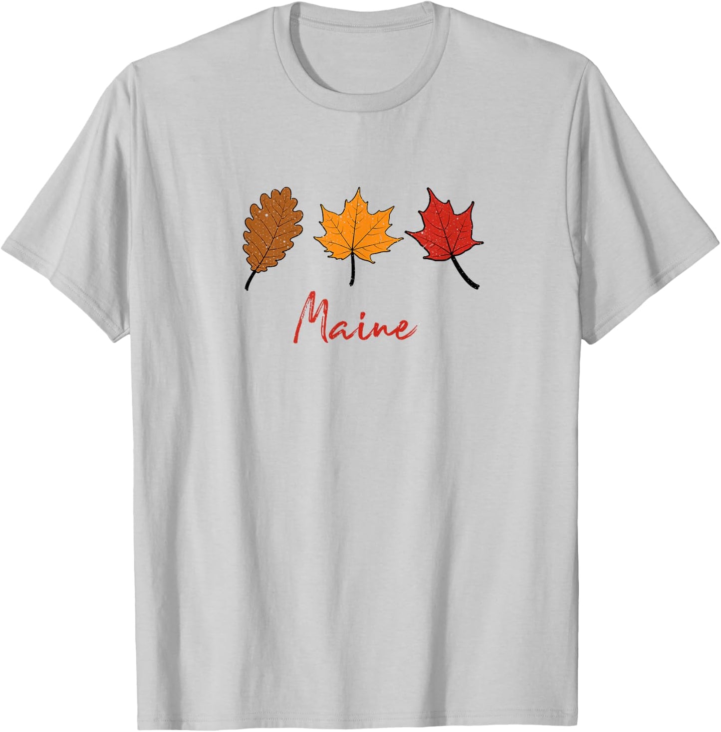 Maine Fall Foliage Autumn Leaf Peeping Oak Maple Leaves T-Shirt - T-Shirt | Ash
