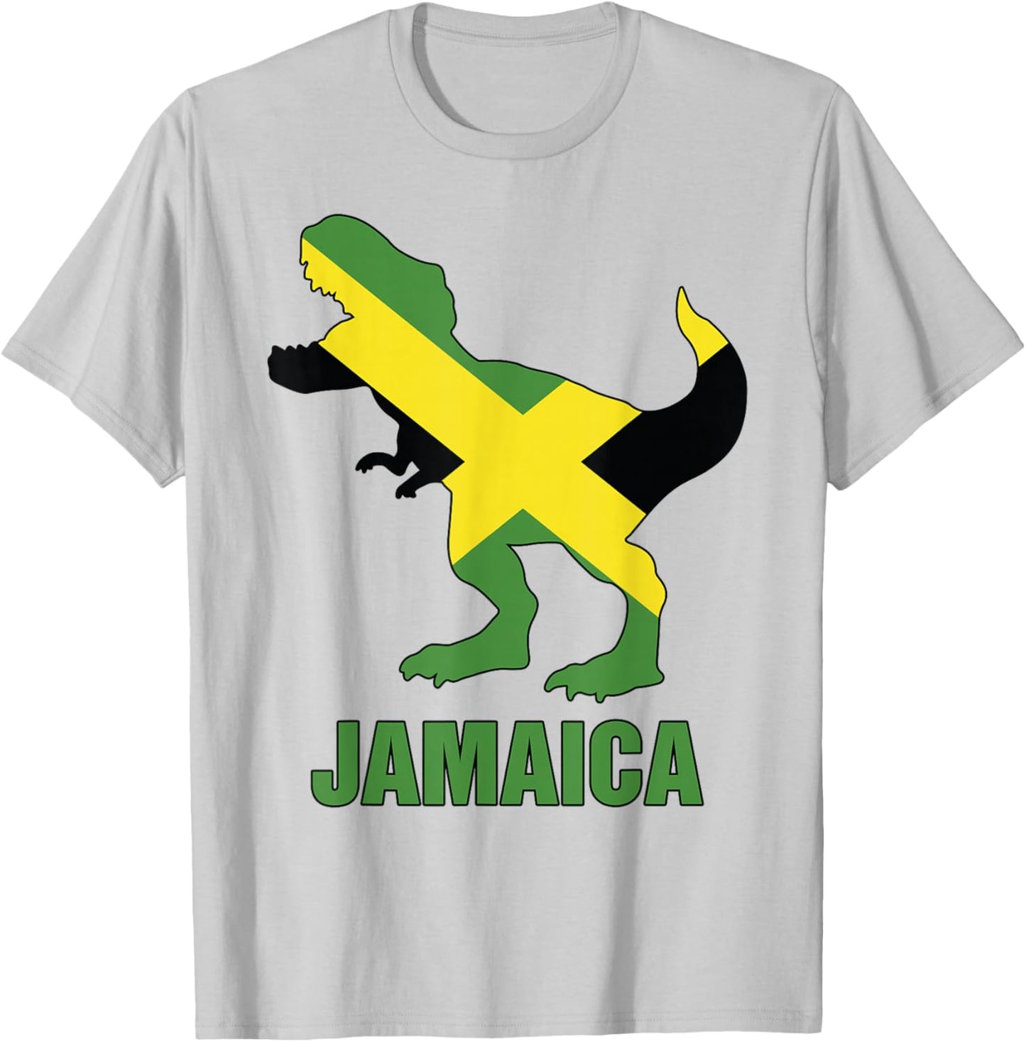 Jamaica-Shirt Boys T-Rex Jamaican Flag Toddler Kids T-Shirt - T-Shirt | Ash