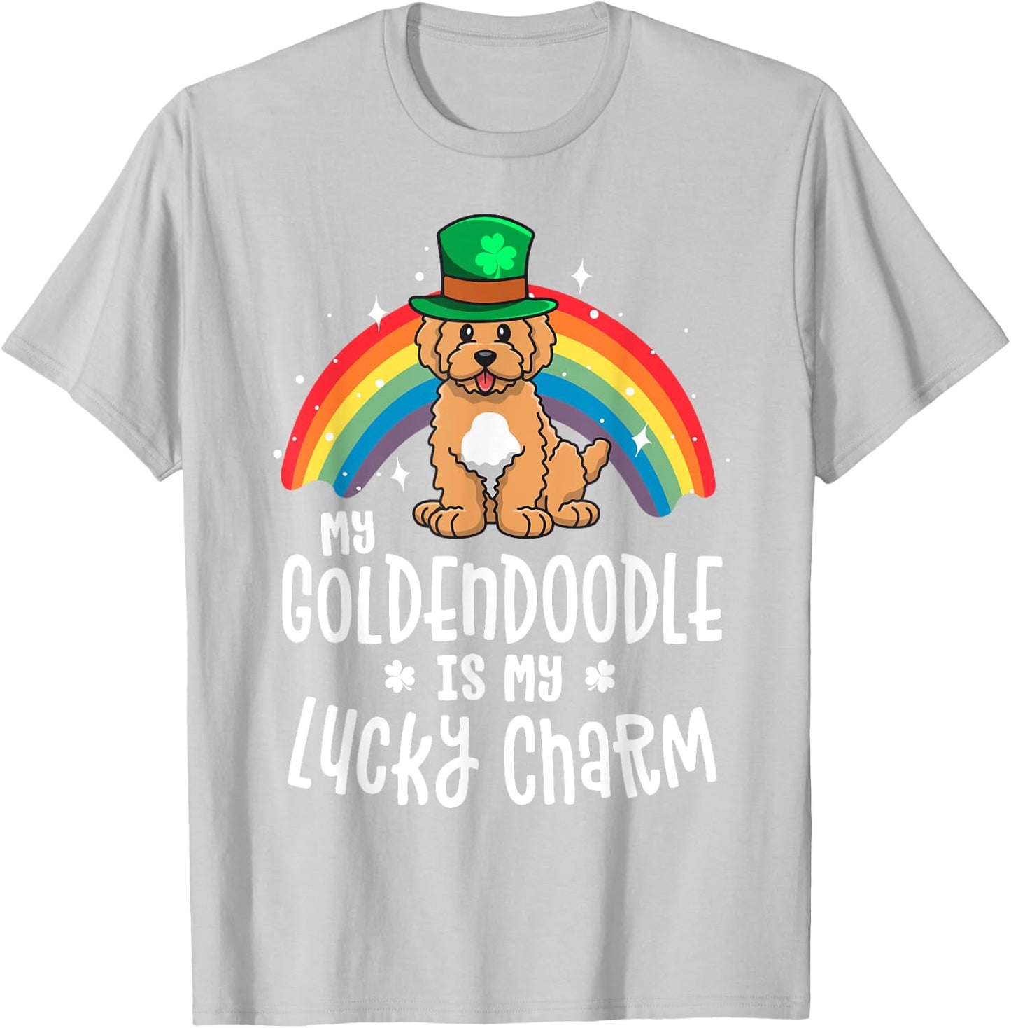 Goldendoodle Dog St Patricks Day Shirt Doodle T-Shirt - T-Shirt | Ash