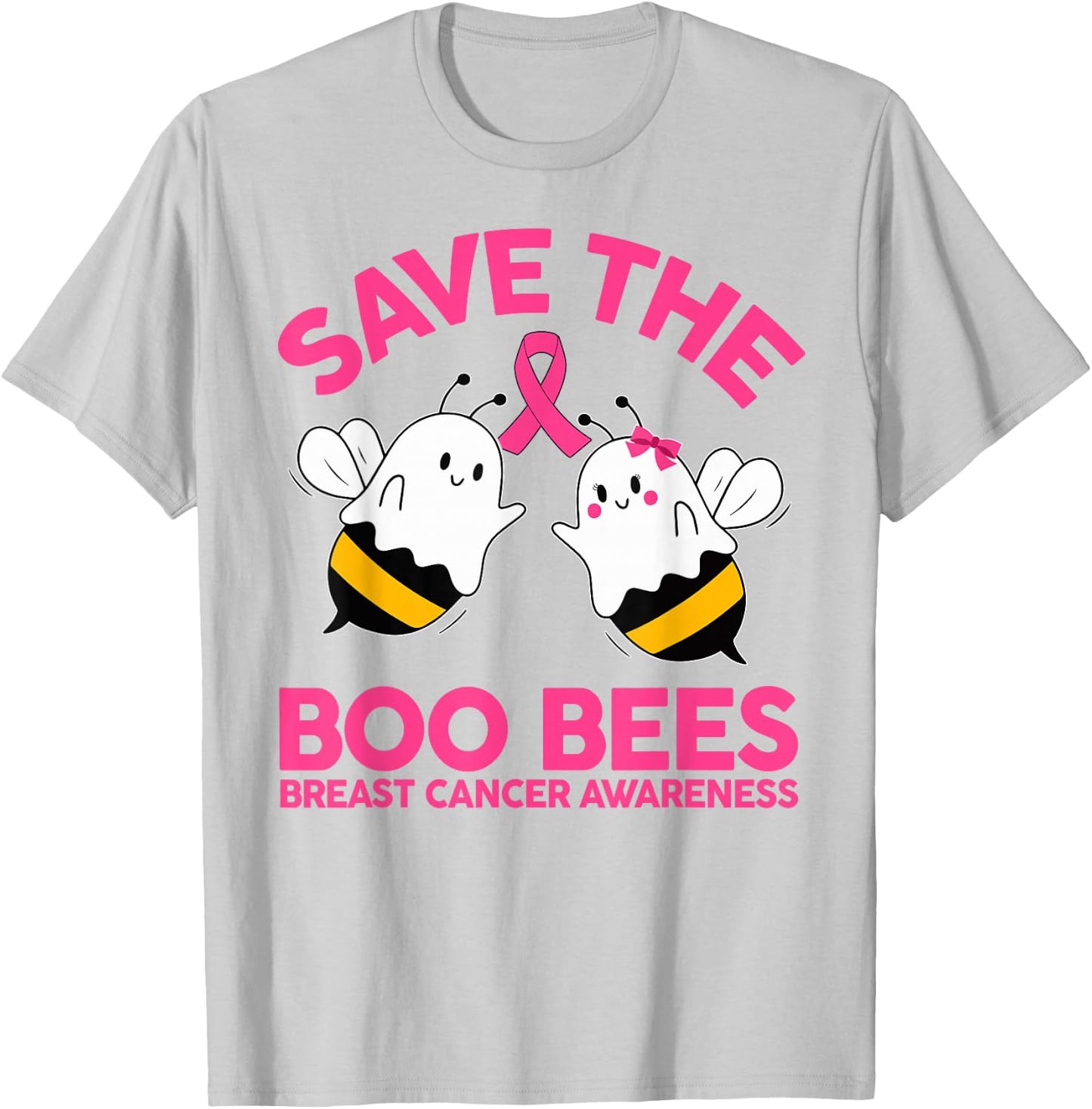 Save The Boobees Boo Bees Breast Cancer Halloween Women T-Shirt - T-Shirt | Ash