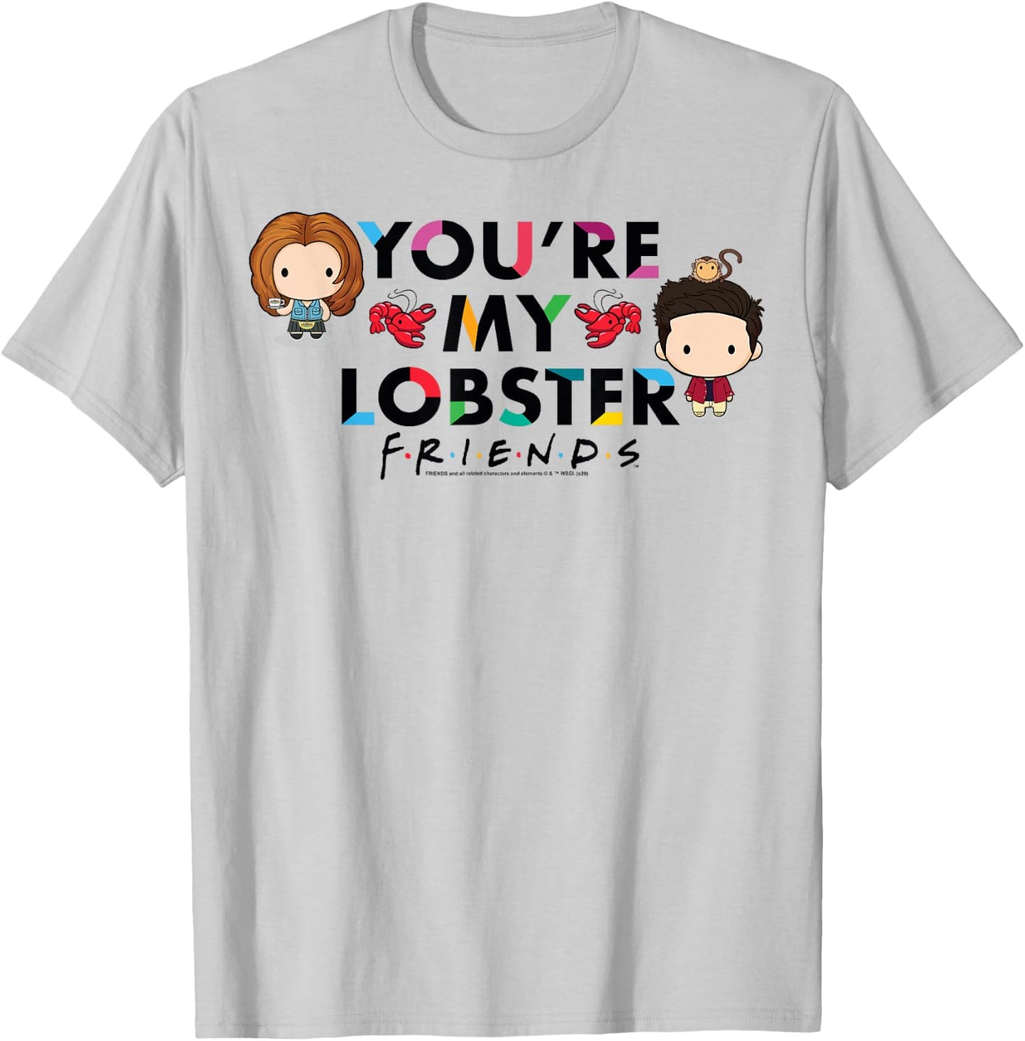 Friends Chibi Ross & Rachel You're My Lobster T-Shirt - T-Shirt | Ash