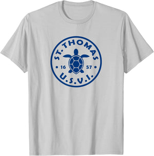 St Thomas USVI Sea Turtle Kids Souvenir T-Shirt - T-Shirt | Ash