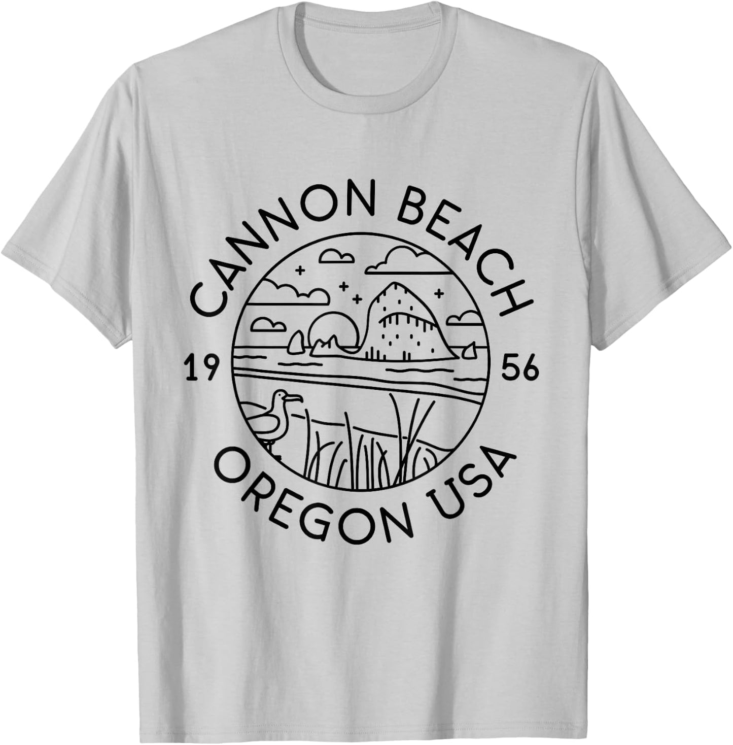 Cannon Beach 1956 Oregon Clatsop T-Shirt - T-Shirt | Ash