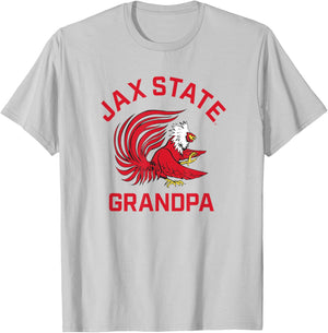 Jacksonville State University JSU Gamecocks Arched Grandpa T-Shirt - T-Shirt | Ash